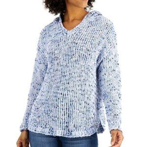 JPR Studio Chenille Hoodie Sweater Chambray Size Small New